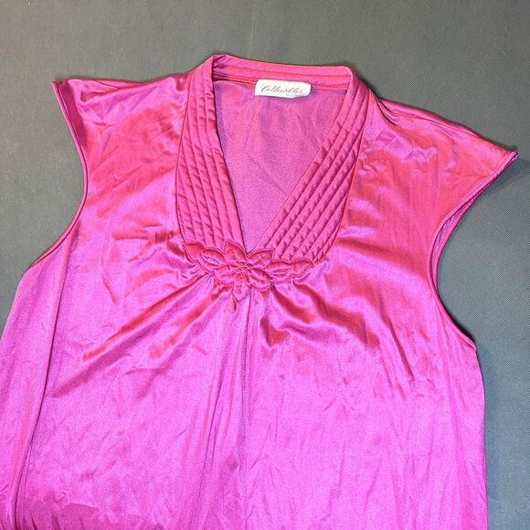 Vntg JC Penny Moo Moo Nightgown Womens XL Long Nylon  Made USA Granny - Picture 4 of 8